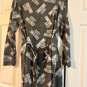 Juicy Couture Gray White Logo Print Robe Size L / XL